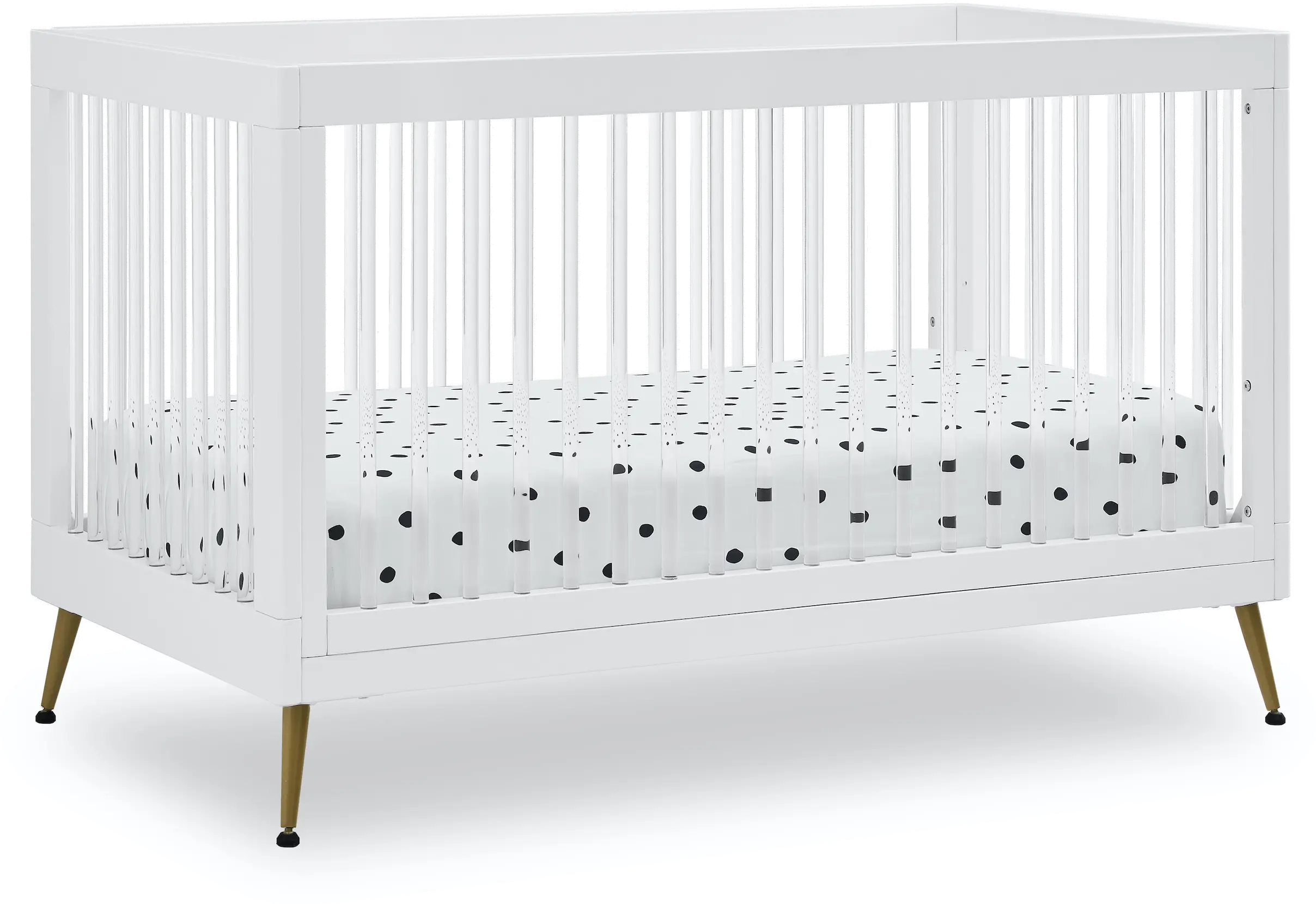 Sloane White Acrylic 4-in-1 Convertible Crib