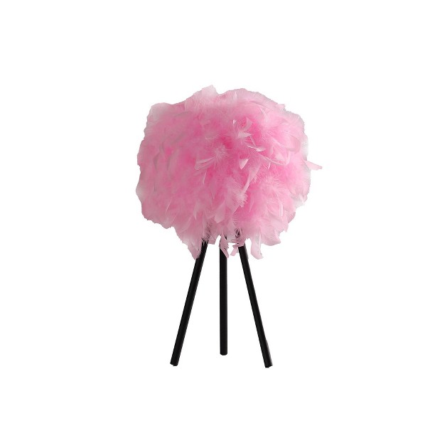 Hot Pink Feather Shade Tripod Modern Metal Table Lamp Ore International