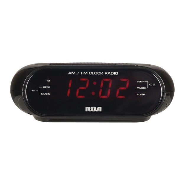 Rca Dual Alarm Clock Radio With Red Led amp Dual Wake