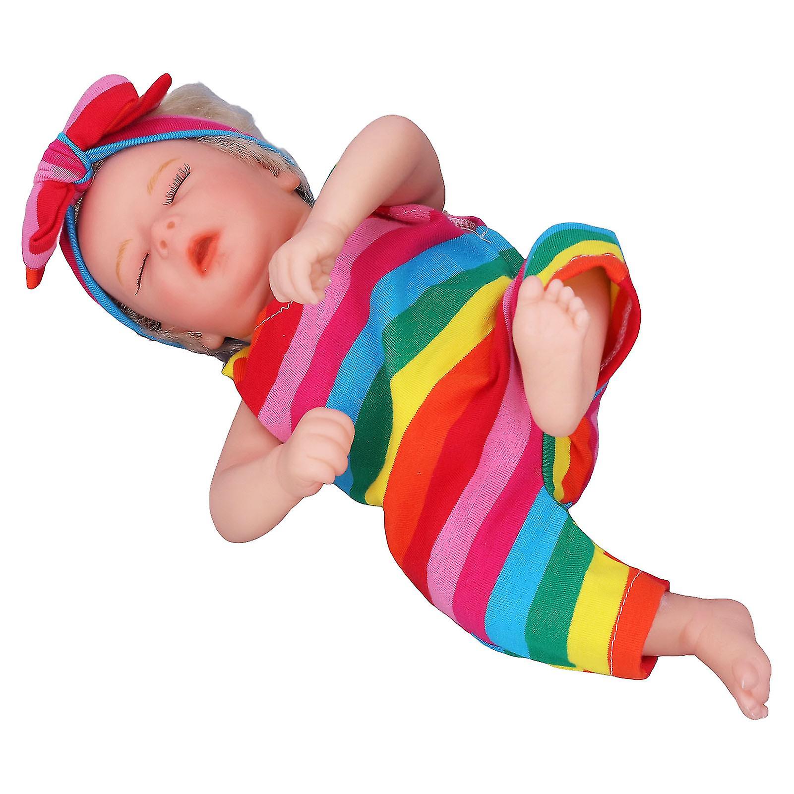 12inch Reborn Baby Dolls Flexible Limbs Lifelike Facial Details Sleeping Doll Toy with Milk Bottle