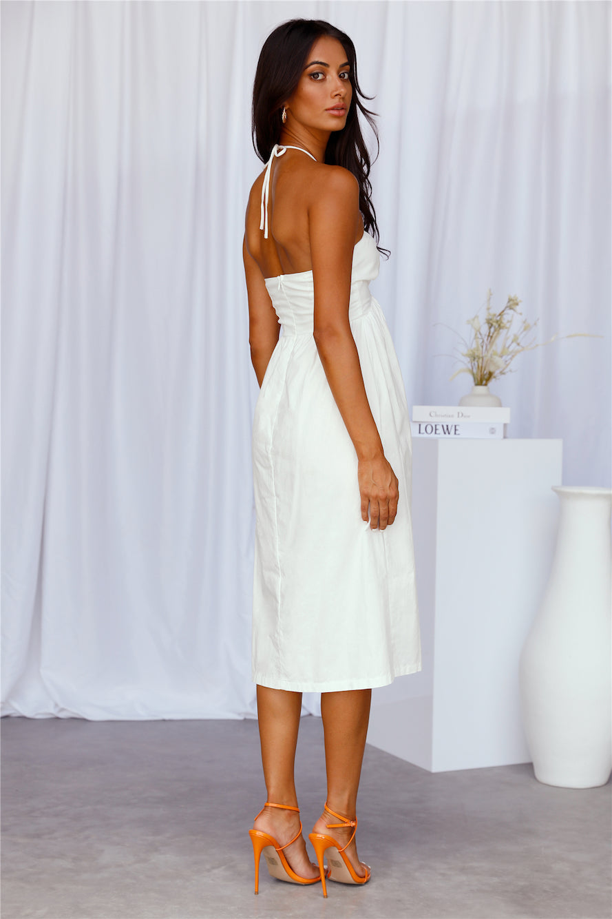 Come Along Midi Dress White