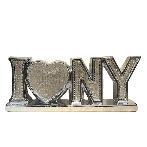 I Love New York Ceramic Chrome Plated Table Top ...