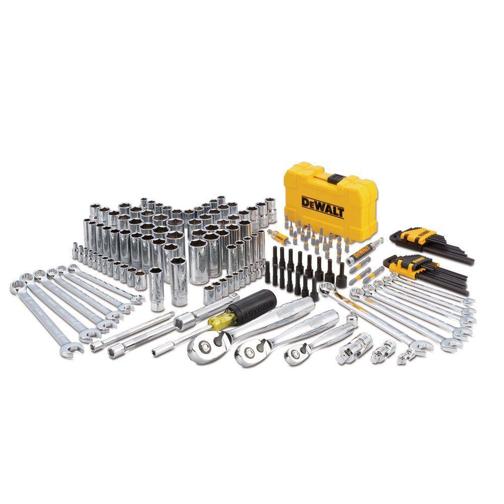 DEWALT 1/4 in.， 3/8 in. and ½ in. Drive Polished Chrome Mechanics Tool Set (168-Piece)