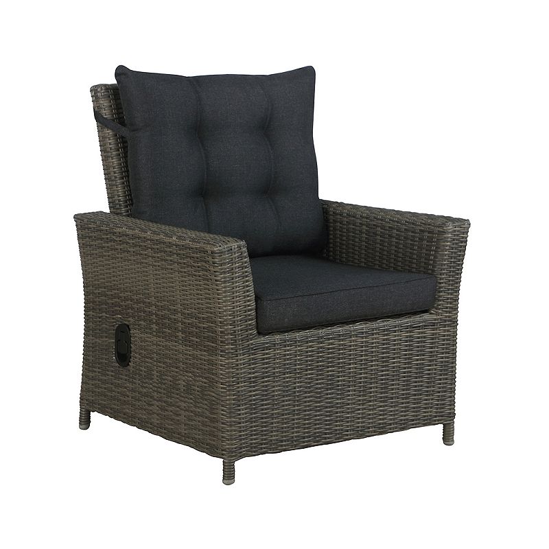 Alaterre Furniture Asti All-Weather Wicker Outdoor Chair and Ottoman 4-piece Set