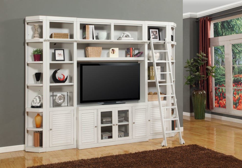 Parker House Boca 6 Piece 56 quotEntertainment Wall in Cottage White   Entertainment Centers And Tv Stands   by Warehouse Direct USA  Houzz