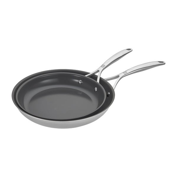 ZWILLING Energy Plus 2-pc Stainless Steel Ceramic Nonstick 10-in and 12-in Fry Pan Set