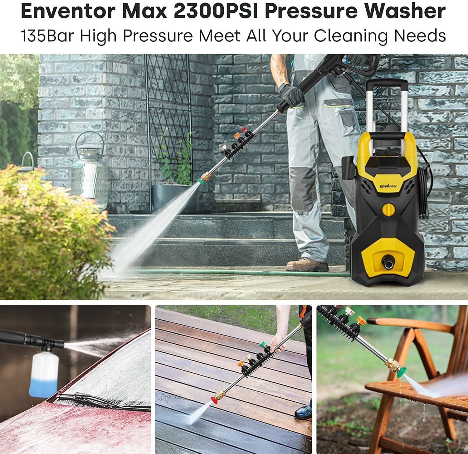 Enventor 2300 PSI Electric Powered Pressure Washer