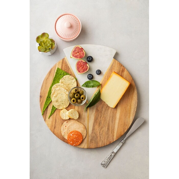 Delane Marble   Wood Cutting Board