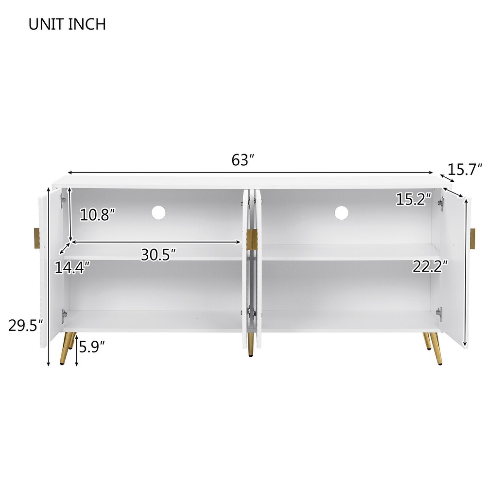 MDF Modern Sideboard with Metal Handle