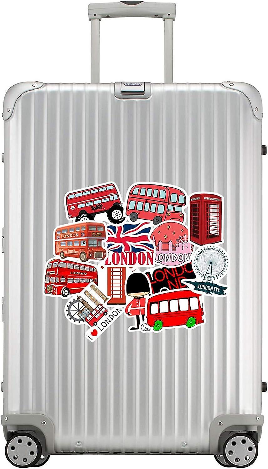 British London Stickers 50 Pcs， Union Jack Vinyl Decal， Waterproof Sticker Pack Perfect For Water Bottle， Laptop， Hydro Flask， Macbook， Phone