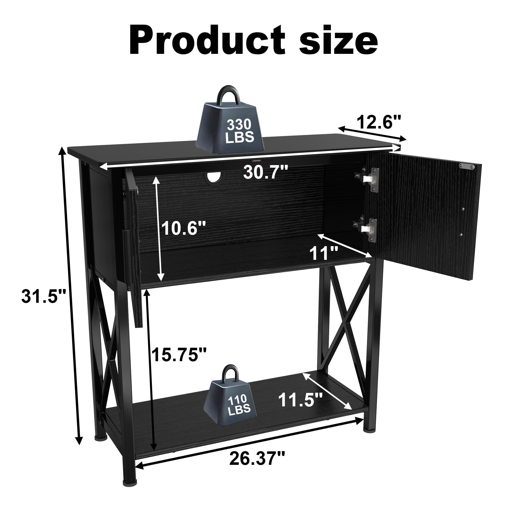 29 Gallon Aquarium Stand Metal Fish Tank Stand with Cabinet，30.7