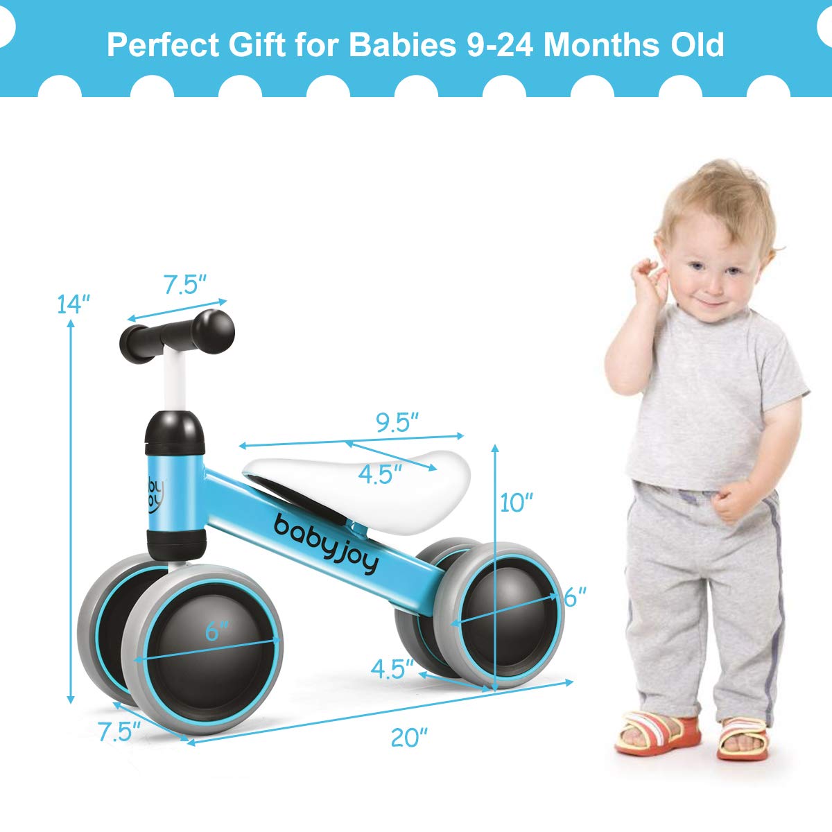 BABY JOY Baby Balance Bikes, Baby Bicycle, Children Walker Toddler Baby Ride Toys for 9-24 Months