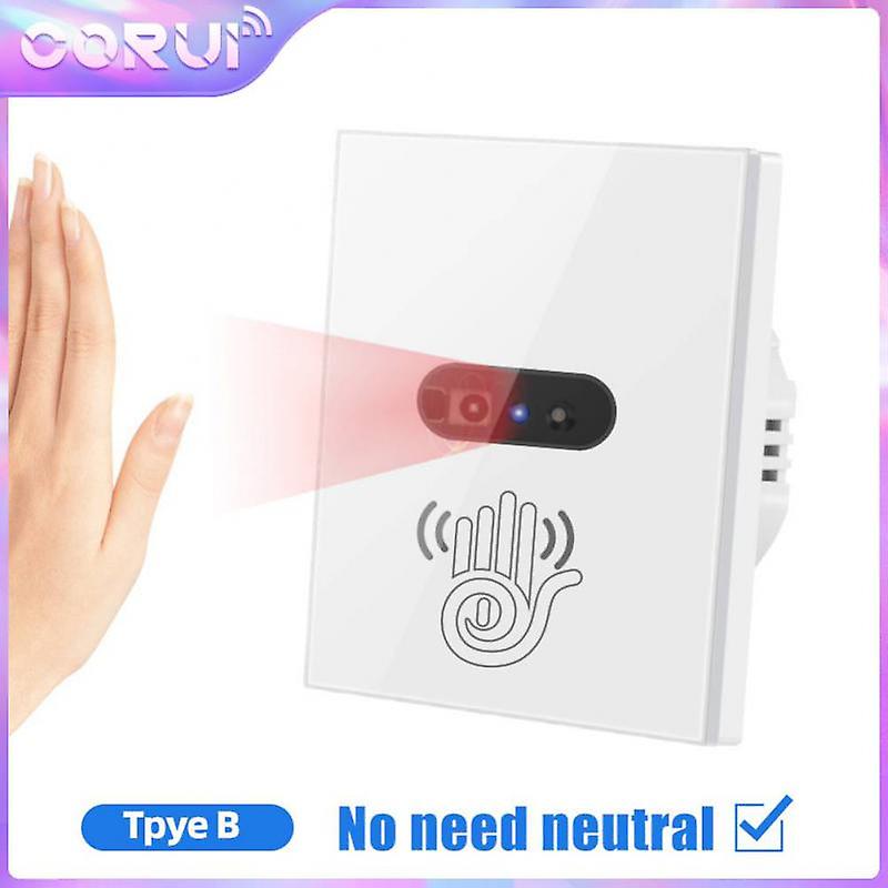 Corui Smart Switch Infrared Induction Wave Switch Smart Home Automation Single Fire Wall Anti-scratch