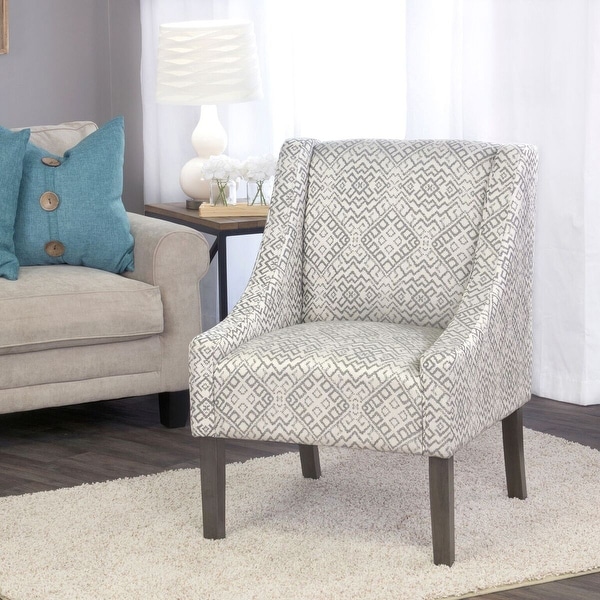 HomePop Swoop Accent Chair in Tonal Gray