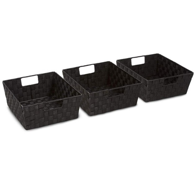 Sorbus Woven Basket Set With Built in Carry Handles