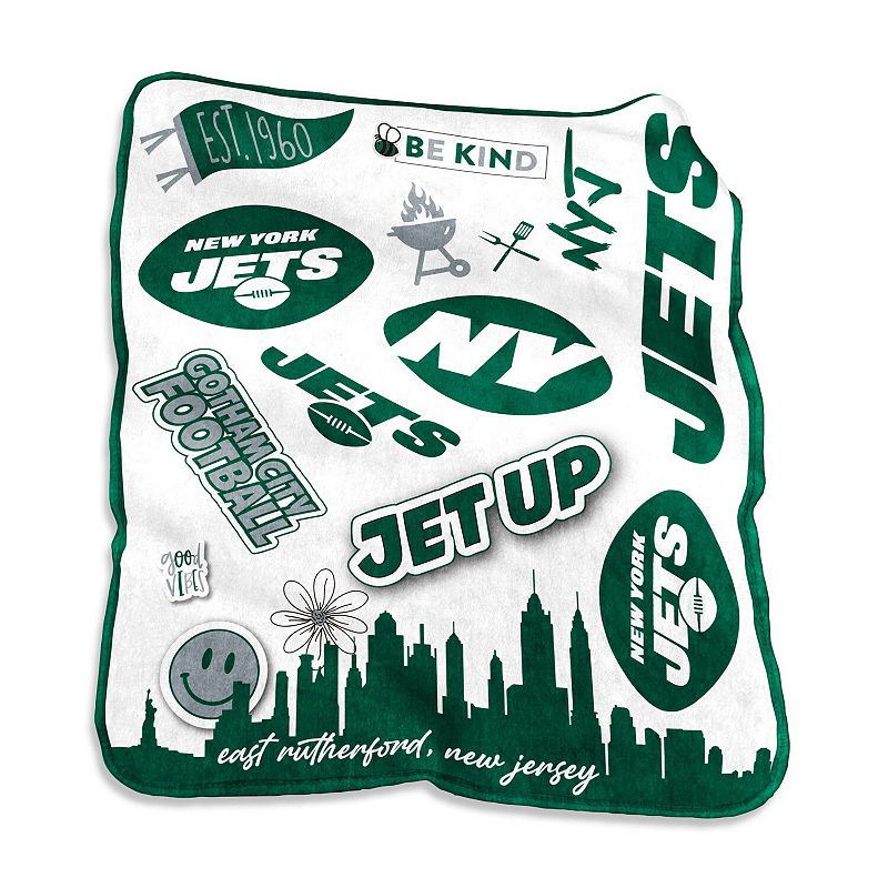 New York Jets 50'' x 60'' Native Raschel Plush Throw Blanket