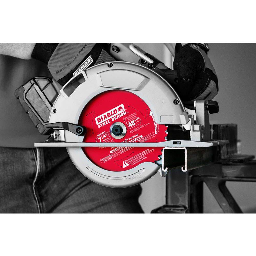 DIABLO Steel Demon 7-14 in. x 48-Tooth Cermet II Metals and Stainless Steel Circular Saw Blade D0748CFR