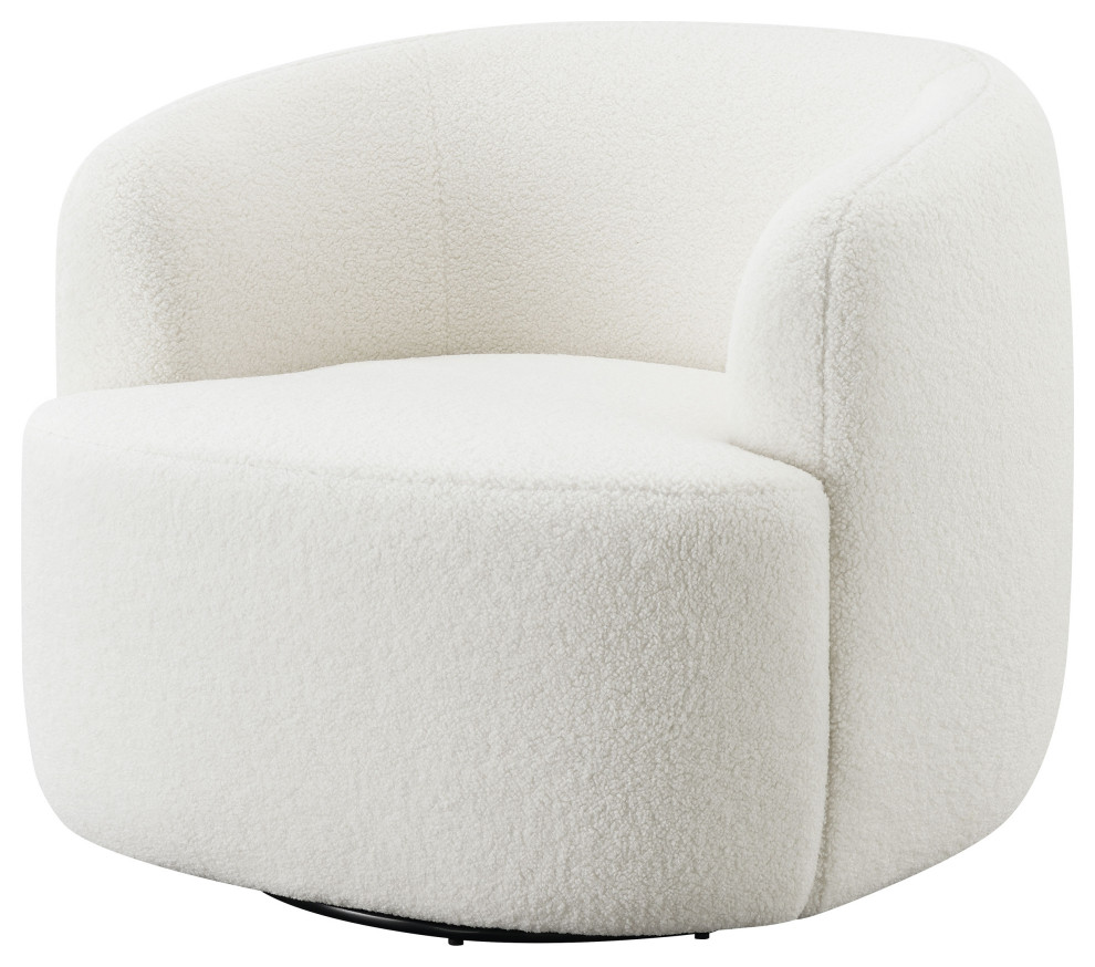 Hudson Upholstered Swivel Chair Natural   Modern   Armchairs And Accent Chairs   by Modon  Houzz