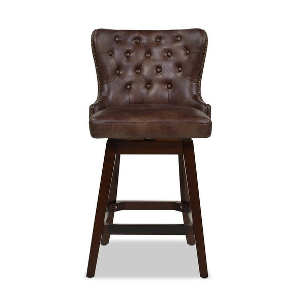 Holmes Tufted High-Back 360 Swivel Counter-Height Barstool