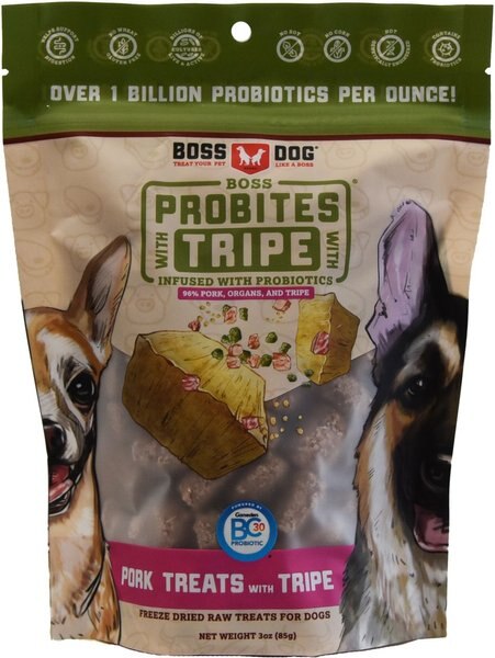 Boss Dog Probites Pork with Tripe Dog Treats， 3-oz bag