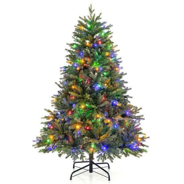 5/6/7 Feet Prelit Artificial Christmas Tree with Branch Tips and LED Lights5 ft