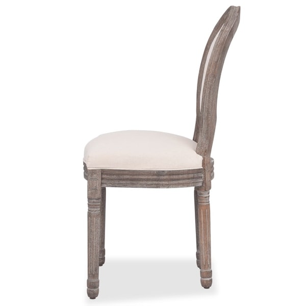 Dining Chairs 2 pcs Cream Fabric