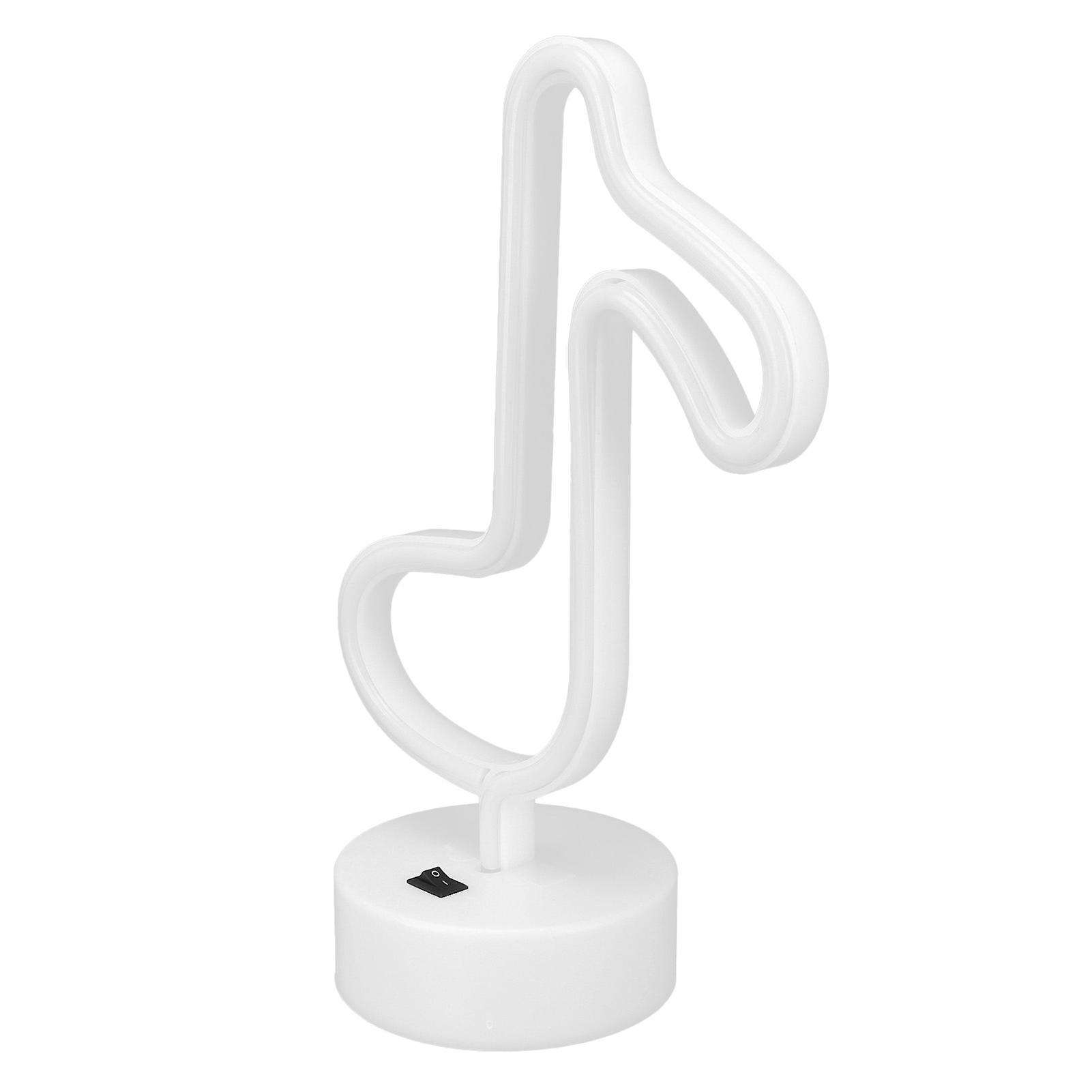 Desktop Neon Light Unique Music Note Shaped Night Lamp Home Bedroom Kids Room Table Decorationpink