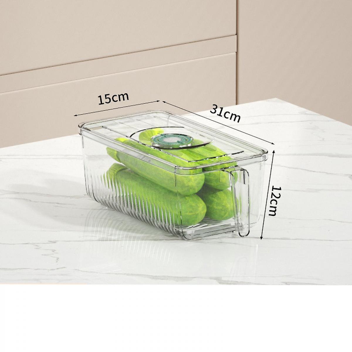 Box Refrigerator Crisper Clear Box Egg Drawer To Go Containers With Lids Fruit Storage Box Fridge Preservation Box Fridge Organizer (green Small)