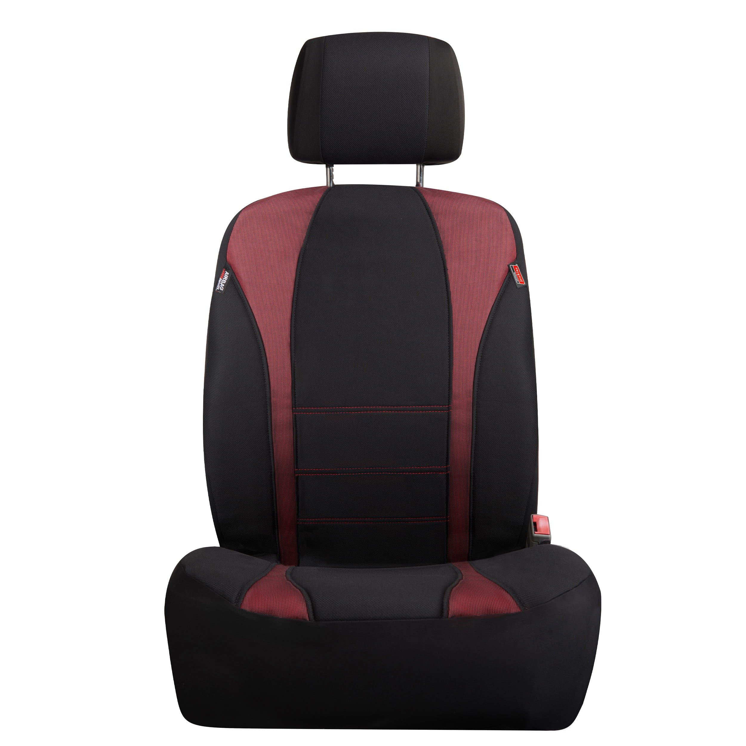 Genuine Dickies 3 Piece Truck Sport Seat Covers， Black and Red， 43640WDC