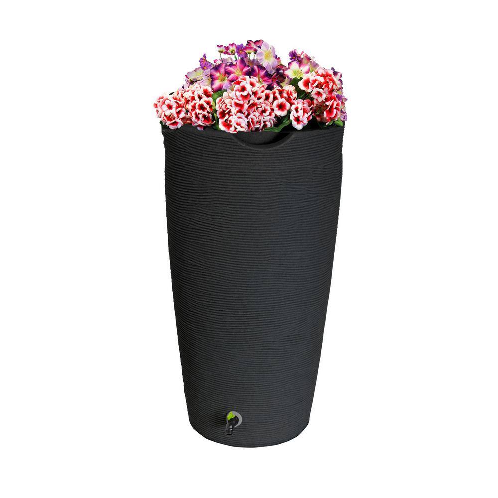 Good Ideas Impressions Eco Stone 50 Gal. Rain Saver 100% Recycled Material GI-REC-STO50-B