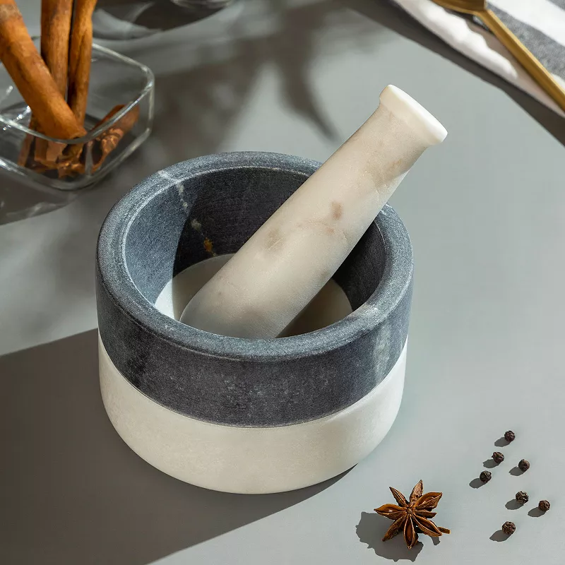 Kismet Marble Mortar Pestle Set