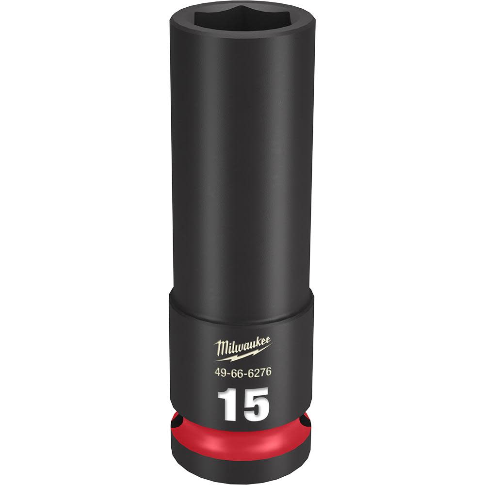 Milwaukee SHOCKWAVE Impact Duty Socket 1/2 Drive 15MM Deep 6 Point 49-66-6276 from Milwaukee