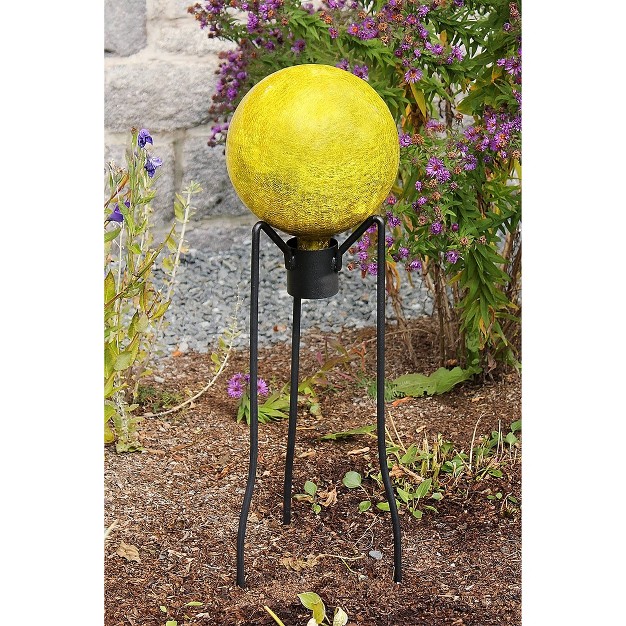 Gazing Globe Ball Stand Spiked Black Powder Coat Finish