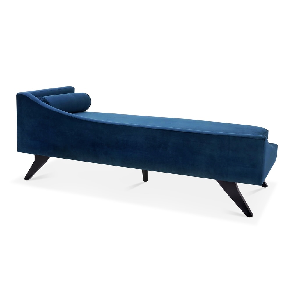 Right Square Arm Reclining Chaise Lounges with Rolled Accent Pillow