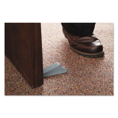 Master Caster Big Foot Doorstop， No Slip Rubber Wedge， 2.25w x 4.75d x 1.25h， Gray， 2/Pack (00972)