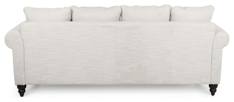 Bonny Fabric Pillowback 3 Seater Sofa With Nailhead Trim   Traditional   Sofas   by GDFStudio  Houzz