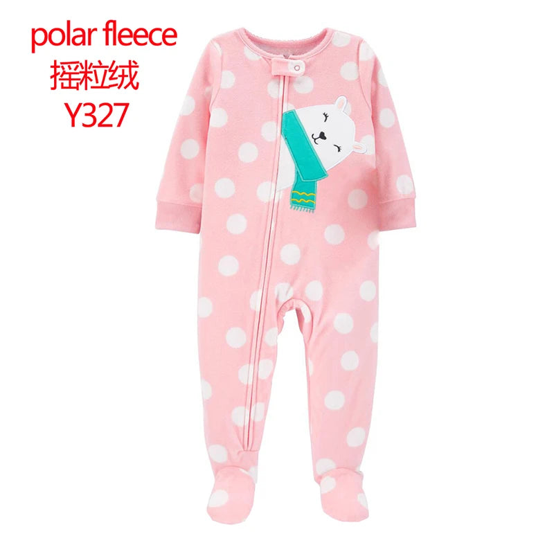 Docinmom 2023 Baby Warm Clothes Fleece Romper Cartoon Fox Unicorn Dinosaur Sleepwear New Born Bebe Clothing Jumpsuit Coverall