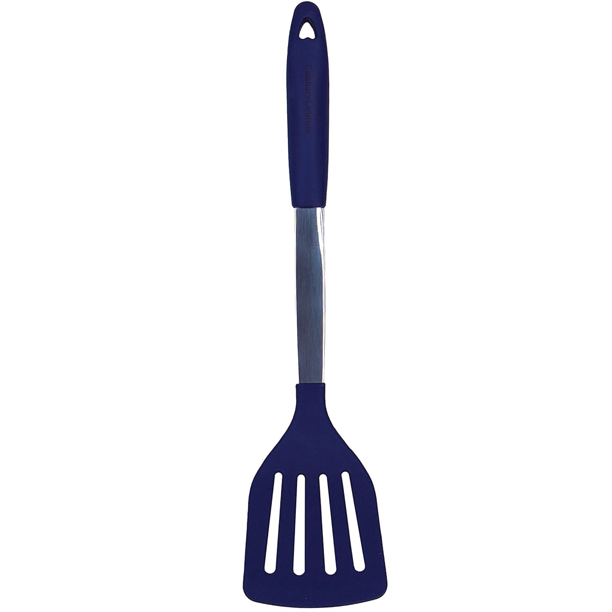 Culinary Couture Silicone Spatula Turner Set Stainless Steel Cooking Utensils Blue