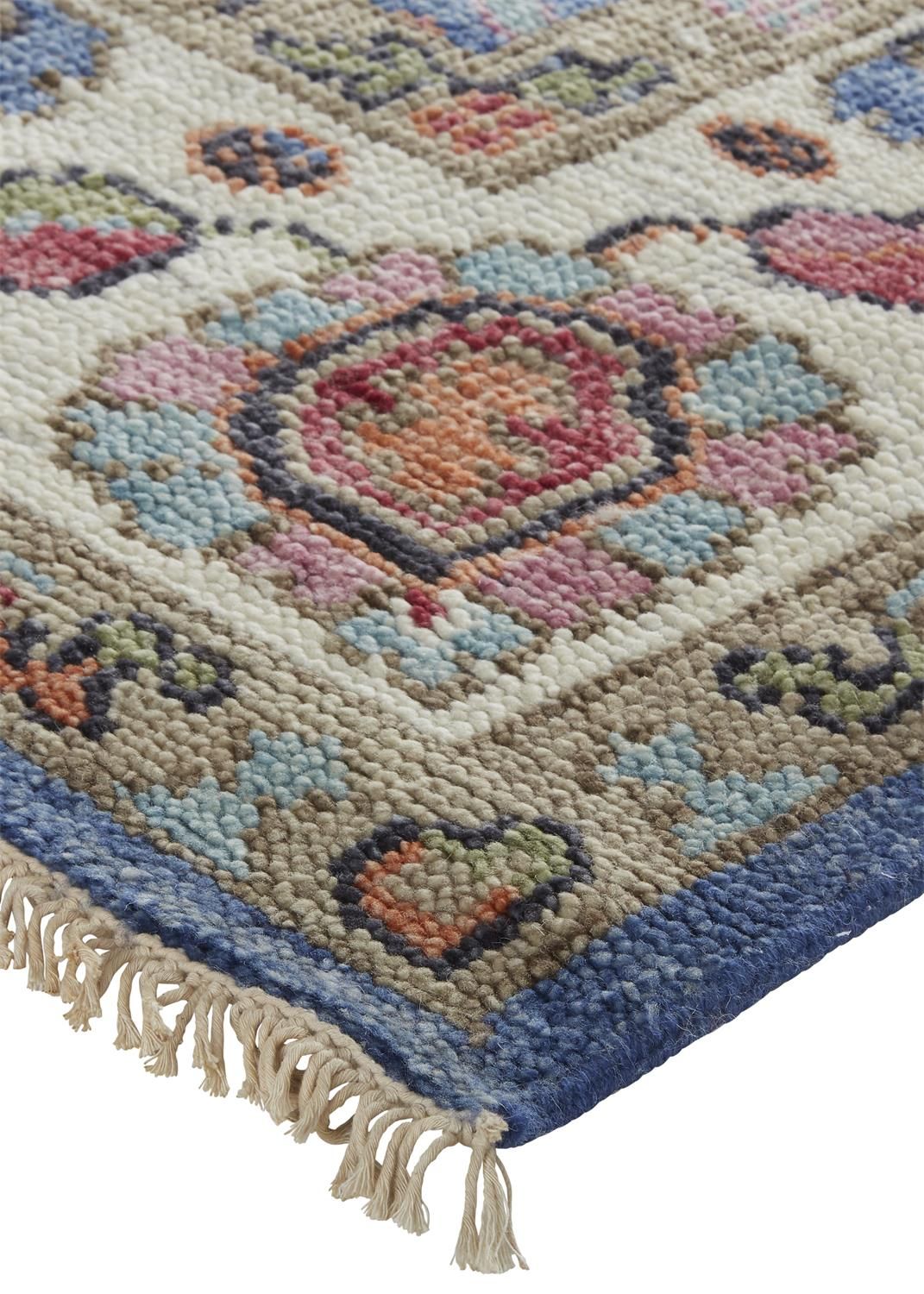 Bennet Blue and Red Rug by BD Fine