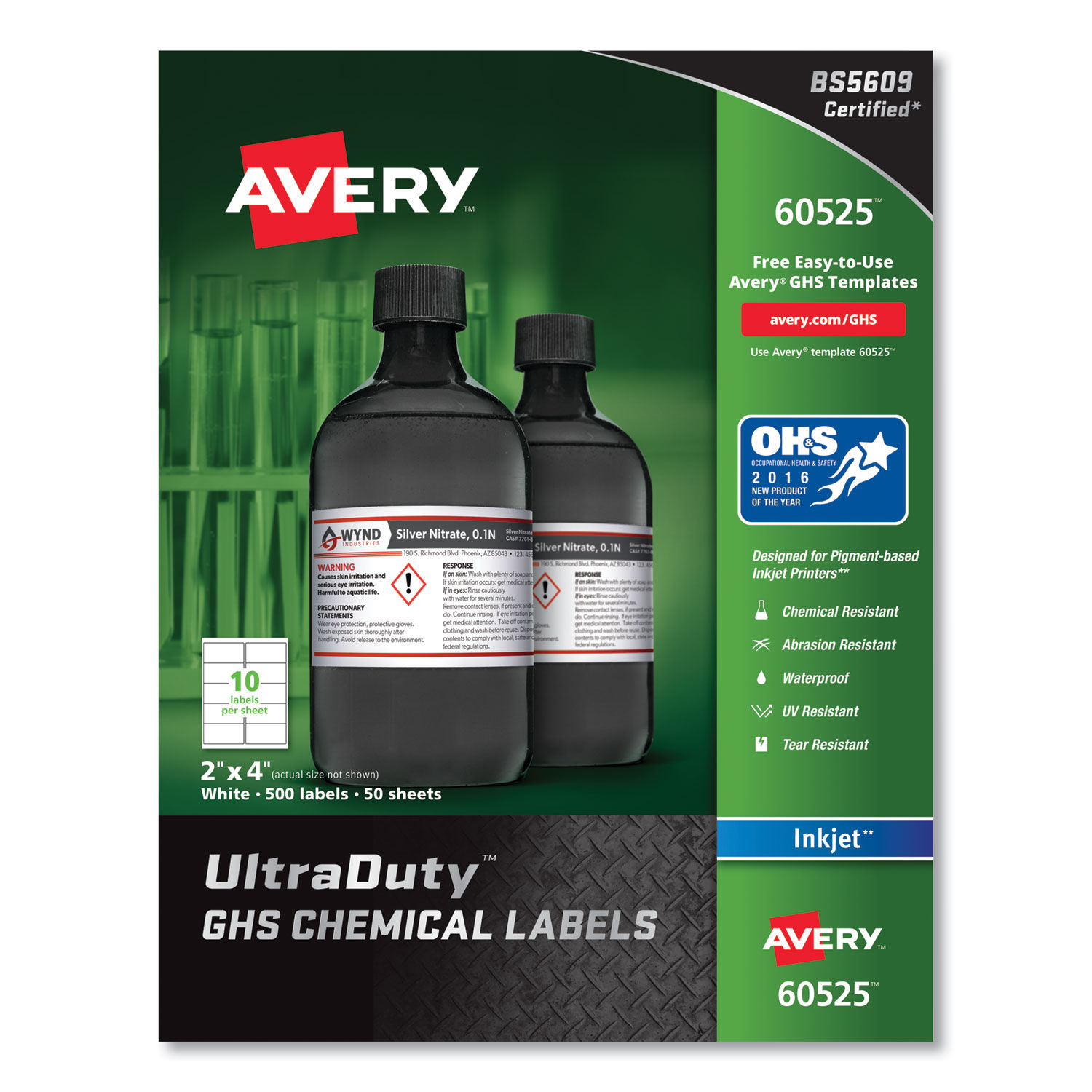 UltraDuty GHS Chemical Waterproof and UV Resistant Labels by Averyandreg; AVE60525