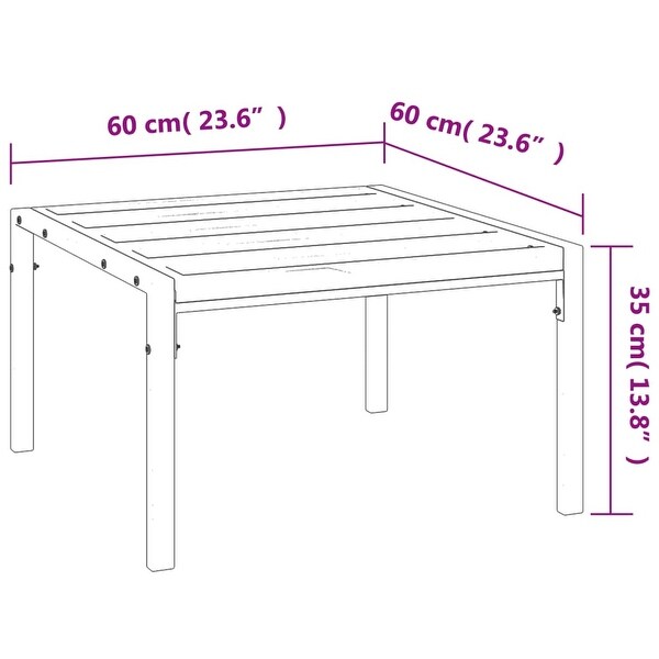 vidaXL Patio Furniture AllWeather Outdoor Metal Coffee Table for Garden Steel