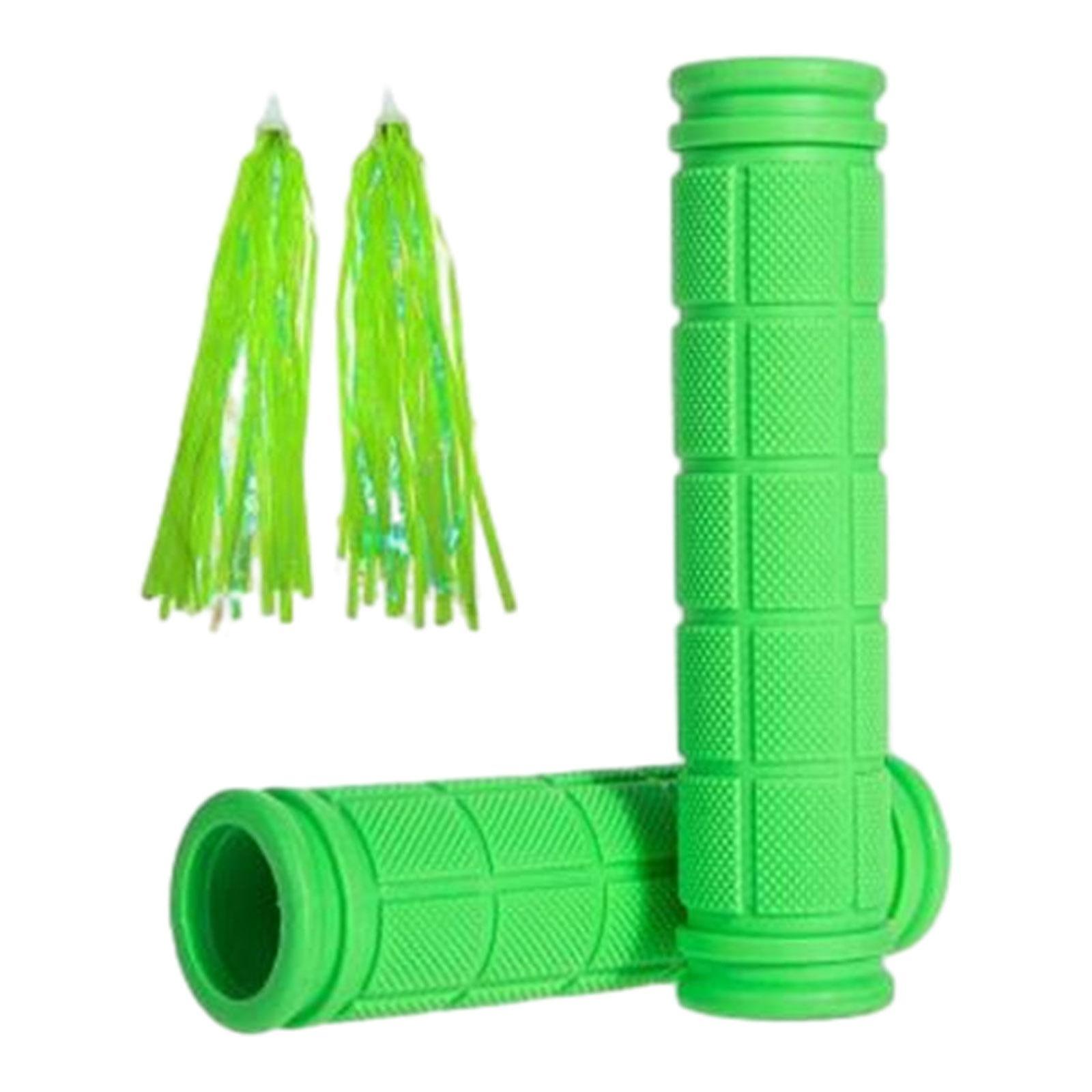 2x Kids Bike Handlebar Grips For Mountain Road Bikes Riding Skateboard Bikes Green