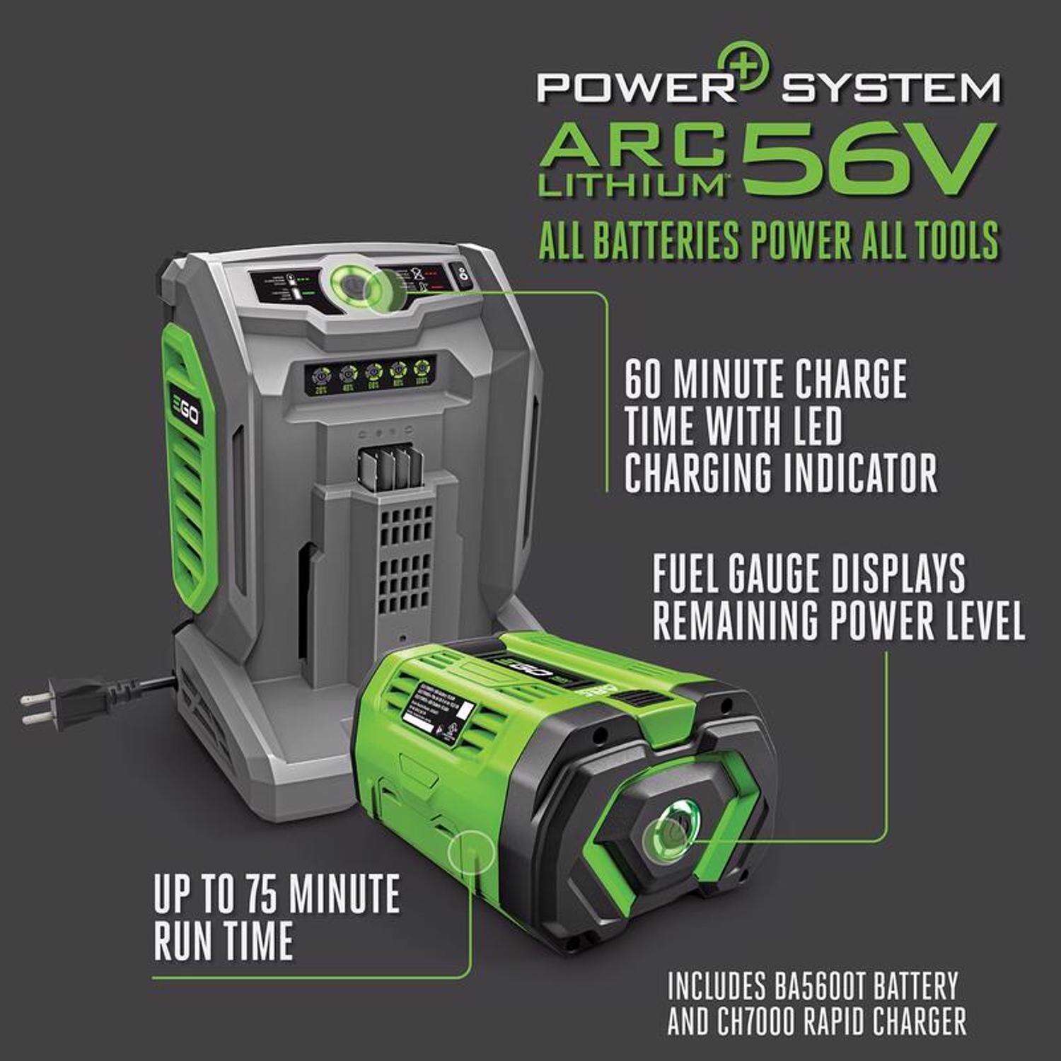 EGO Power+ LM2156SP 21 in. 56 V Battery Self-Propelled Lawn Mower Kit (Battery and Charger) W/ 10.0 AH BATTERY