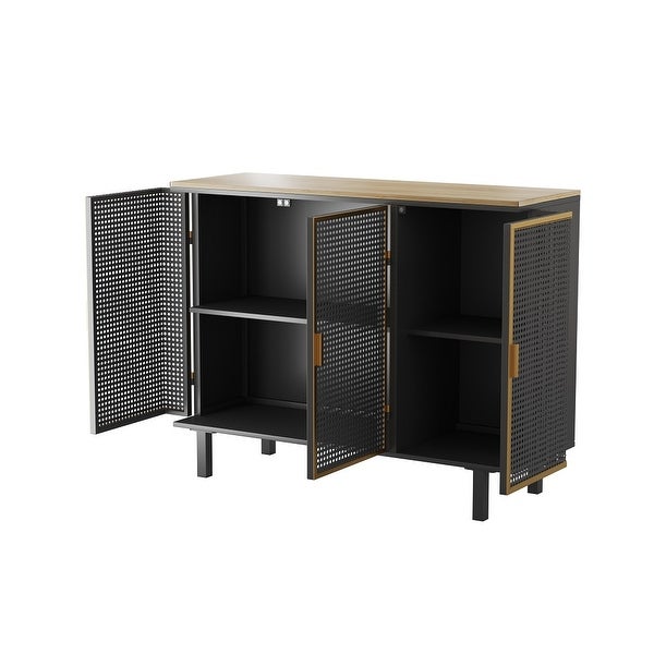 3 Doors Modern Sideboard， Freestanding Entryway Floor Cabinet