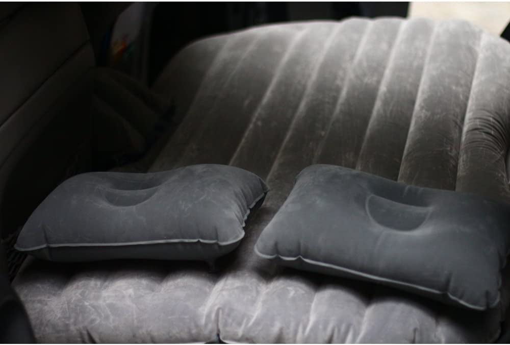 Inflatable Extended Air Mattress for car with Pump and Two Pillows - Cloud Grey