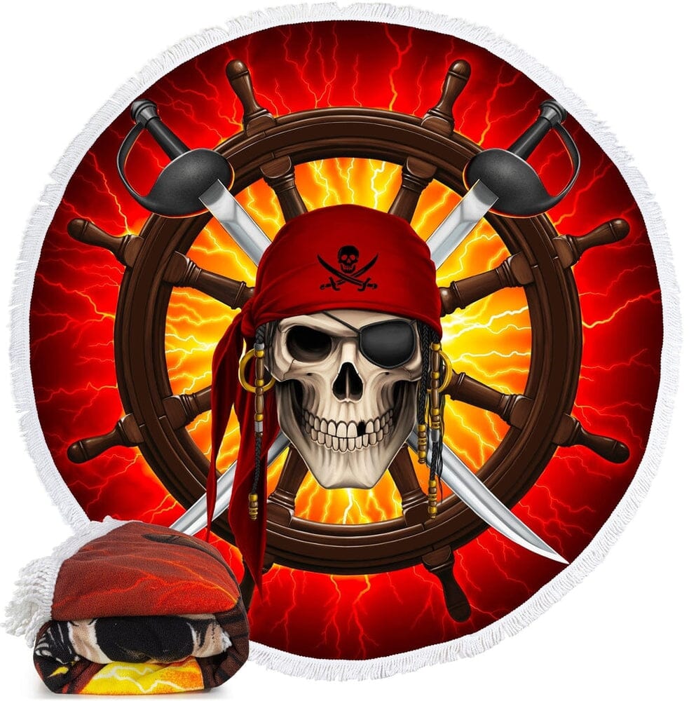 Sea Pirate Microfiber Round Large Towel/Blanket