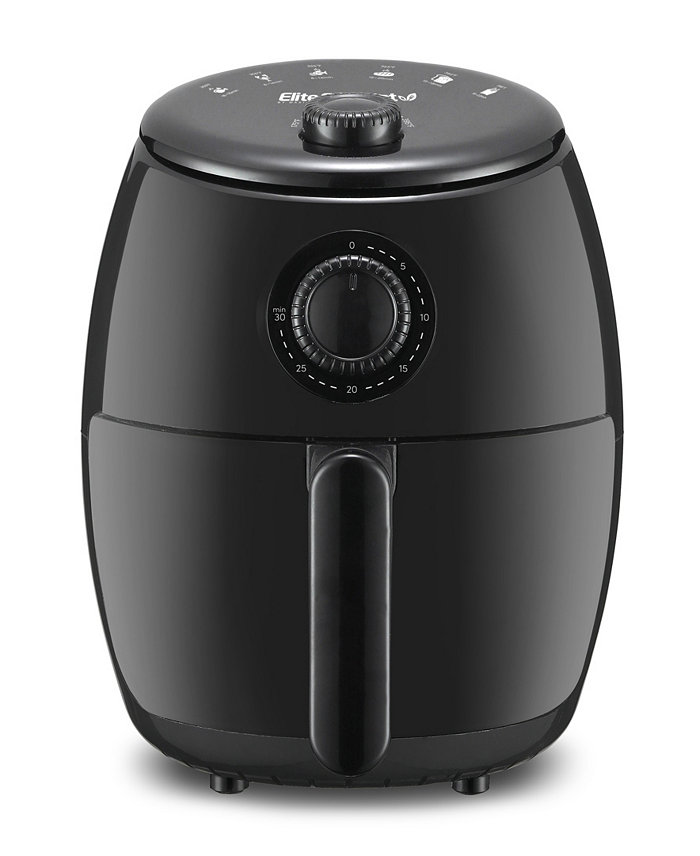 Elite Gourmet 2.1Qt. Compact Electric Hot Air Fryer with Timer and Temperature Controls 1000W