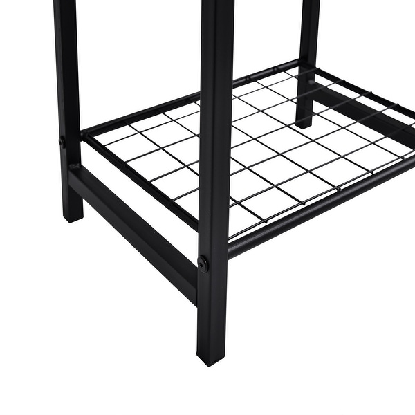 2-Tier End Table， Industrial Side Table Nightstand with Durable Metal Frame