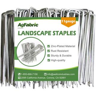 Agfabric 8 in. H Galvanized Landscape Staples Stake Pins (100-Piece) WP3401200100P