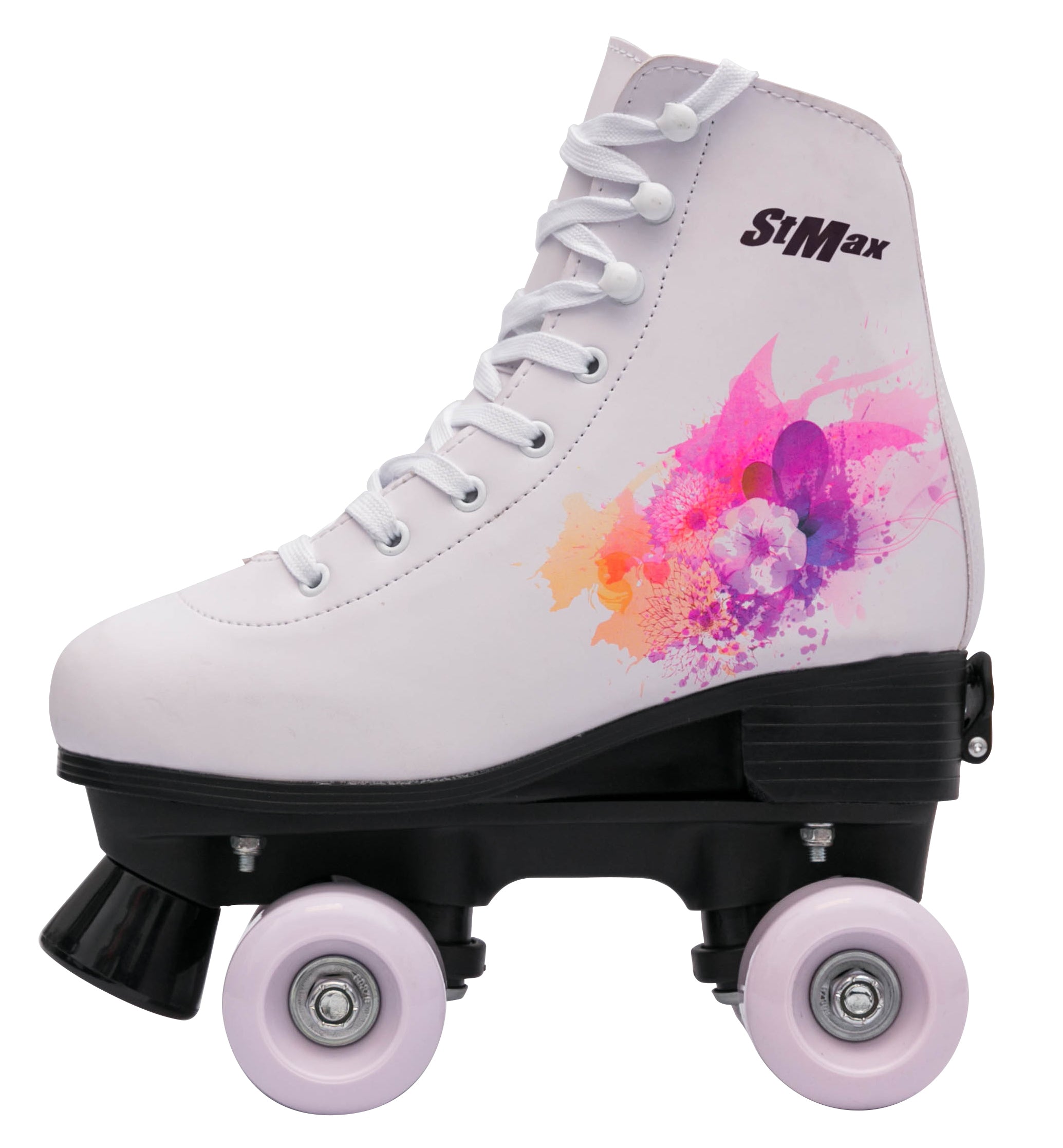 Quad Skates Purple Flower for Women Size 7.5 Adult 4-Wheels